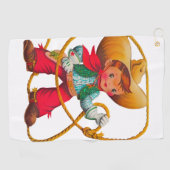 カウボーイレトロボーイチャイルドカワイウェスタン ゴルフタオル (横)