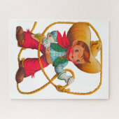 カウボーイレトロボーイチャイルドカワイウェスタン ジグソーパズル (横)