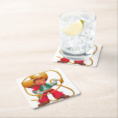 カウボーイレトロボーイチャイルドカワイウェスタン スクエアペーパーコースター (インサイチュ)