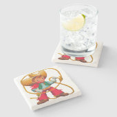 カウボーイレトロボーイチャイルドカワイウェスタン ストーンコースター (横)