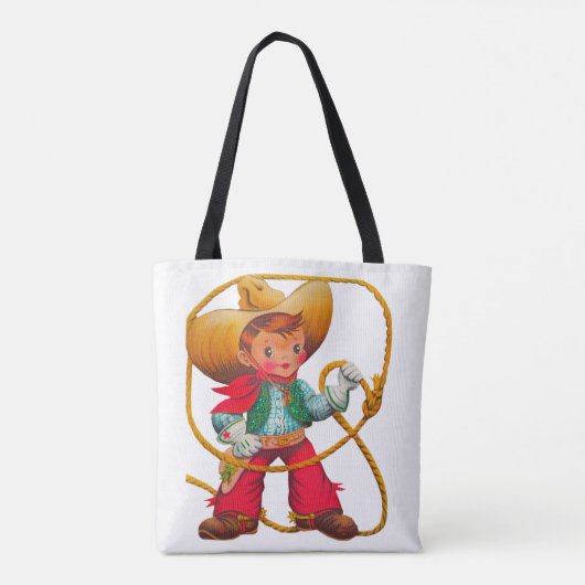 カウボーイレトロボーイチャイルドカワイウェスタン トートバッグ (裏面)
