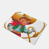 カウボーイレトロボーイチャイルドカワイウェスタン ドアマット (アングル)