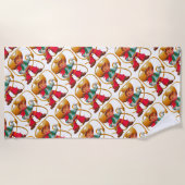 カウボーイレトロボーイチャイルドカワイウェスタン ビーチタオル (正面)