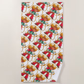 カウボーイレトロボーイチャイルドカワイウェスタン ビーチタオル (正面)