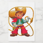 カウボーイレトロボーイチャイルドカワイウェスタン フードラベル (シングルラベル)