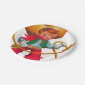 カウボーイレトロボーイチャイルドカワイウェスタン ペーパープレート (アングル)