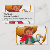 カウボーイレトロボーイチャイルドカワイウェスタン 名刺 (正面/裏面)
