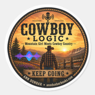 カウボーイロジック: Keep Going ラウンドステッカー ラウンドシール