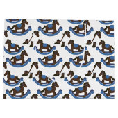 カウボーイロッキングホースブルーベビー ラージペーパーバッグ (裏面)