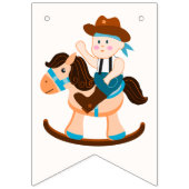 カウボーイロッキングホースボーイ誕生日 バンティングフラッグ (第1の旗)