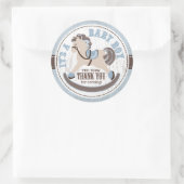 カウボーイロッキングホース西ベビーシャワー ラウンドシール (バッグ)