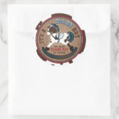 カウボーイロッキングホース西ベビーシャワー ラウンドシール (バッグ)