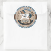 カウボーイロッキングホース西ベビーシャワー ラウンドシール (バッグ)