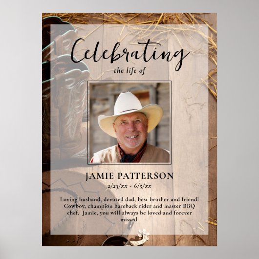 カウボーイロデオお祝いの生活、葬儀の写真 ポスター (正面)