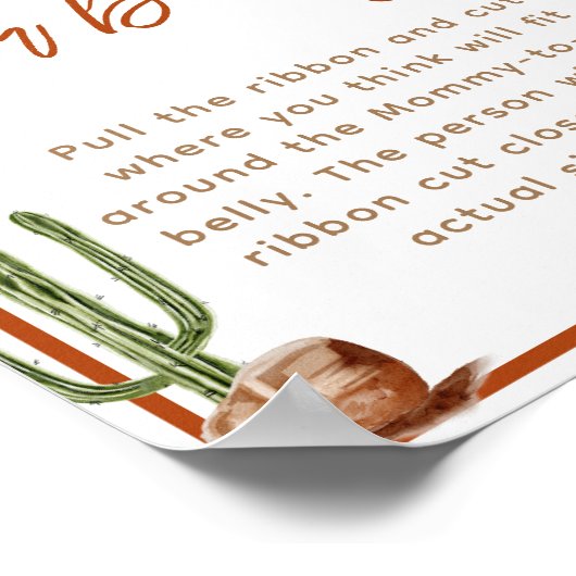 カウボーイロデオどのように彼女の腹の赤ちゃんシャワーゲーム大きい ポスター (角)