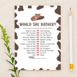 カウボーイロデオは彼女はむしろ赤ちゃんシャワーのゲームをする 便箋