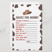 カウボーイロデオアドバイスベビーシャワーゲームアクティビティ 便箋 (正面/裏面)