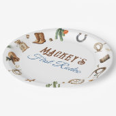 カウボーイロデオアドベンチャーワイルドウエストファースト誕生日 ペーパープレート (アングル)