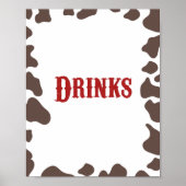 カウボーイロデオウェスタンドリンクテーブルパーティー標識 ポスター (正面)