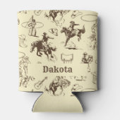カウボーイロデオウェスタンパーソナライズされた 缶クーラー (裏面)