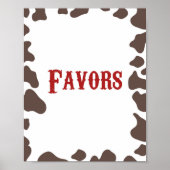 カウボーイロデオウェスタンパーティーの好意テーブル ポスター (正面)