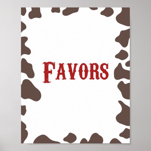 カウボーイロデオウェスタンパーティーの好意テーブル ポスター (正面)