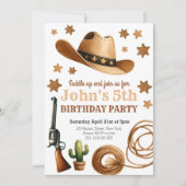 カウボーイロデオウェスタン誕生日 招待状 (正面)