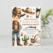 カウボーイロデオウエスタンボーイ誕生日 招待状 (スタンド正面)