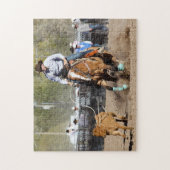 カウボーイロデオカーフローピンウェスタンスポーツ ジグソーパズル (縦)