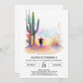 カウボーイロデオチルドレン誕生日 招待状 (正面/裏面)