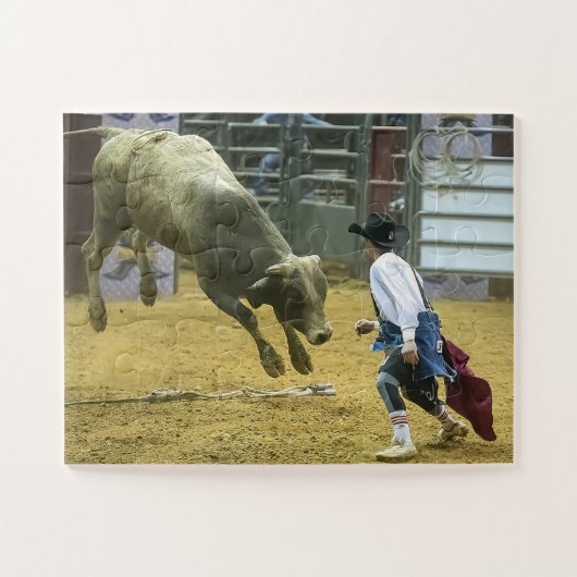 カウボーイロデオピエロブルディストラクション西スポーツ ジグソーパズル (横)