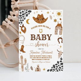 カウボーイロデオボーイワイルドウエストウェスタンベビーシャワー 招待状