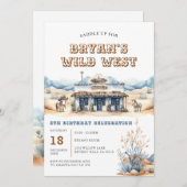 カウボーイロデオワイルドウェストランチ5thバースデーパーティー 招待状 (正面/裏面)