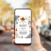 カウボーイロデオワイルドウエストウェスタンベビーシャワー 招待状