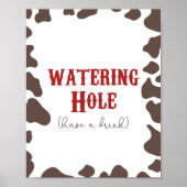 カウボーイロデオ散水ホールドリンクパーティー標識 ポスター (正面)