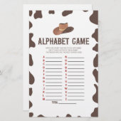 カウボーイロデオ西アルファベビーシャワーゲーム 便箋 (正面/裏面)