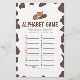 カウボーイロデオ西アルファベビーシャワーゲーム 便箋