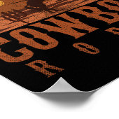 カウボーイロデオ西テキサンギフトホルセック乗馬の牛 ポスター (角)