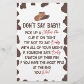 カウボーイロデオ西部は赤ちゃんシャワーのゲームを言わない 便箋 (正面)