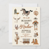 カウボーイロデオ誕生日パーティーへの招待 招待状 (正面)