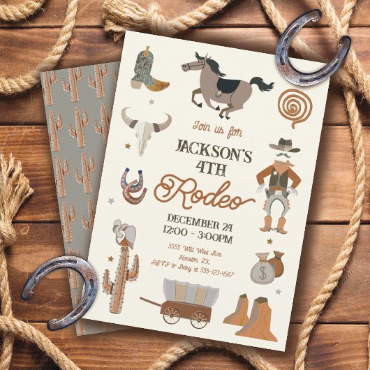 カウボーイロデオ誕生日パーティーへの招待 招待状