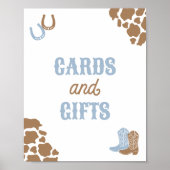 カウボーイロデオ誕生日パーティーカードとギフトサイン ポスター (正面)