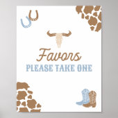 カウボーイロデオ誕生日パーティー好意サイン ポスター (正面)