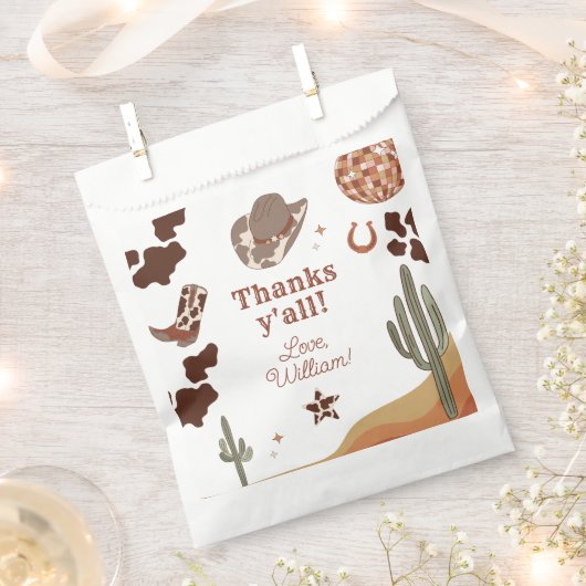 カウボーイロデオ誕生日ワイルドウェストありがとう フェイバーバッグ (クリップ留めされた状態)