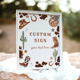 カウボーイロデオ誕生日ワイルド西カスタム徴候 ポスター