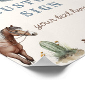 カウボーイロデオ誕生日ワイルド西カスタム徴候 ポスター (角)