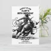 カウボーイロデオ誕生日招待状ロデオブルライド 招待状 (スタンド正面)