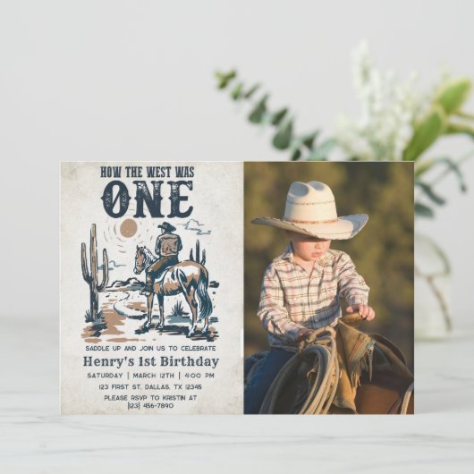 カウボーイロデオ誕生日西は1枚の写真だった 招待状 (スタンド正面)