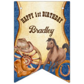 カウボーイロデオ馬の馬乗り野生の西パーティー バンティングフラッグ (第1の旗)