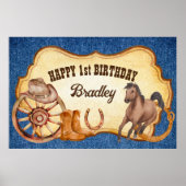 カウボーイロデオ馬の馬乗り野生の西パーティー ポスター (正面)